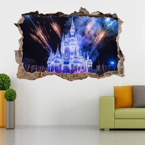 Disney Castle 3D Smashed Broken Decal Wall Sticker H173