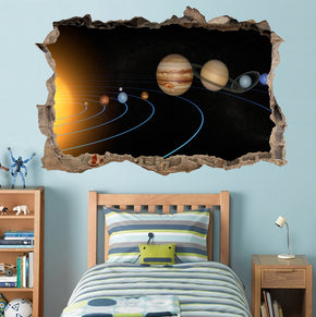 Solar System Planets 3D Smashed Broken Decal Wall Sticker H179