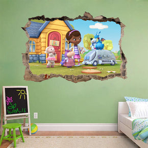 Doc McStuffins Disney 3D brisé cassé autocollant mural autocollant H186