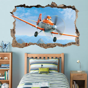 DUSTY Disney Planes 3D Smashed Broken Decal Wall Sticker H190
