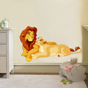 Simba & Nala le roi Lion sticker mural autocollant amovible H19