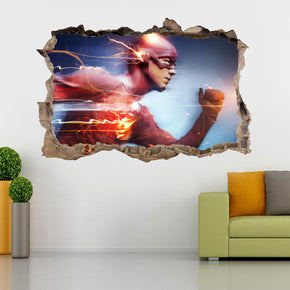 Super Hero Movie Characters 3D Smashed Broken Decal Wall Sticker 022