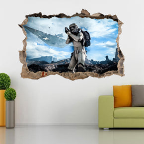 Star Wars 3D Smashed Cassé Sticker Mural Autocollant 015