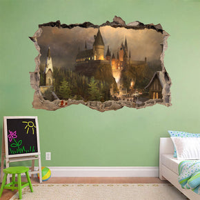 Harry Potter Poudlard Château 3D Smashed Broken Decal Wall Sticker H327