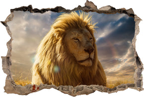 Lion 3D Smashed Broken Decal Wall Sticker