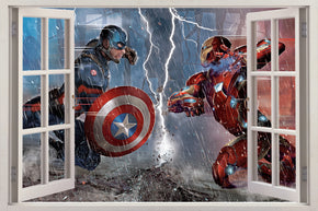 Super Heroes 3D Window Wall Sticker Décalque H475
