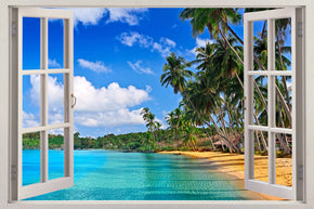 Tropical Beach 3D Window Wall Sticker Decal H607