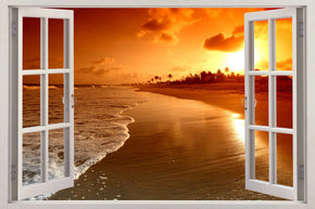 Beach Sunset Exotic 3D Window Wall Sticker Autocollant H609