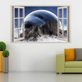 Fantasy Planet Space 3D Window Wall Sticker Decal