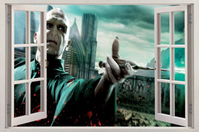 Autocollant mural Harry Potter Voldemort 3D fenêtre H697