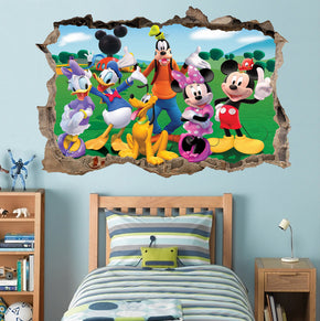 Mickey & Friends 3D Smashed Broken Decal Wall Sticker H795