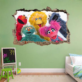 Kids TV Series Characters 3D Smashed Broken Decal Wall Sticker H799