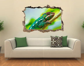 Autocollant caméléon 3D smashed broken decal wall sticker