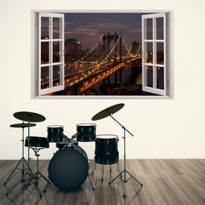 Autocollant mural de fenêtre 3D New York City Skyline H86