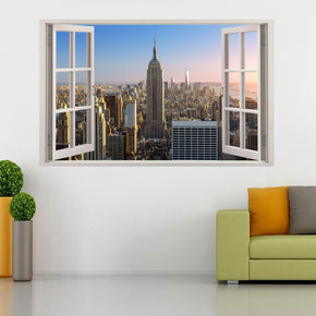 New York City Skyline 3D Window Wall Sticker Decal H88