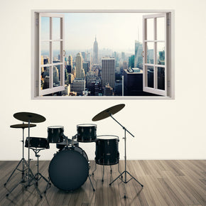 New York Manhattan Skyline 3D Window Wall Sticker Decal H89