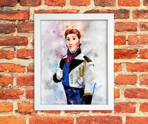 HANS Frozen Watercolor Art Digital File Instant Download, Print-At-Home