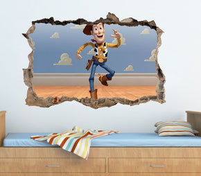 Toy Story Buzz Woody 3D Smashed Broken Decal Wall Sticker J1008