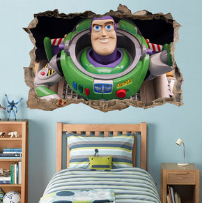 Buzz Lightyear Toy Story 3D Smashed Broken Decal Wall Sticker J1010
