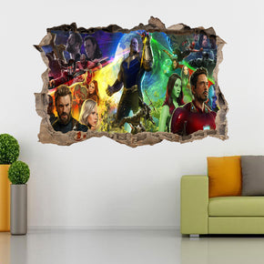 The Avengers Thanos Infinity War 3D Smashed Broken Decal Wall Sticker J1056