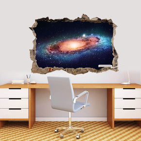 Space Galaxy Interstellar Stars 3D Smashed Broken Decal Wall Sticker J1190