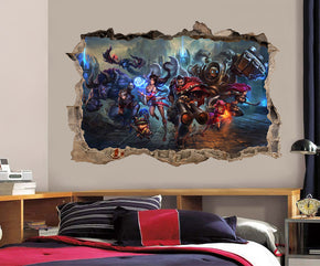 League Of Legends 3D Smashed Broken Wall Sticker Decal J1200