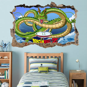 Shenron Dragon Ball Z 3D Smashed Broken Decal Wall Sticker J1244