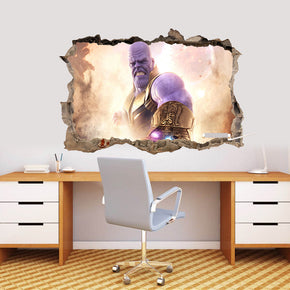 Thanos 3D Smashed Broken Decal Wall Sticker J1277