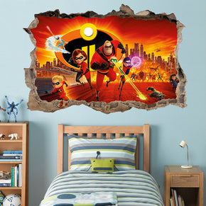 The Incredibles Disney 3D Smashed Broken Decal Wall Sticker J1280