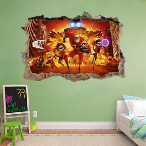 The Incredibles 3D Smashed Broken Decal Wall Sticker J1286