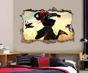Spider-Man Into The Spider Verse 3D Smashed Broken Decal Wall Sticker J1346