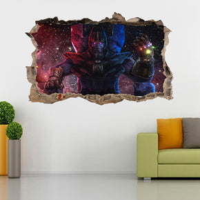 THANOS The Avengers 3D Smashed Broken Decal Wall Sticker J1406
