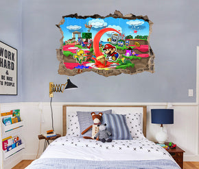 Papier Mario 3D Smashed Broken Wall Sticker Decal 1509