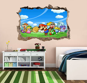 Paper Mario 3D Smashed Broken Wall Sticker Decal J1510