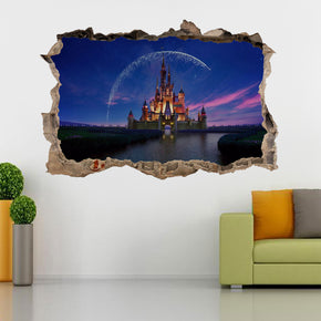 Disney Castle Magical 3D Smashed Broken Decal Wall Sticker J187