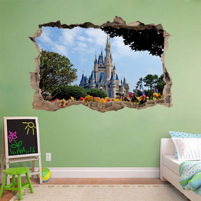 Disney Castle 3D Smashed Broken Decal Wall Sticker J189