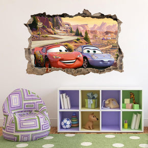 Cars Movie 3D Smashed Broken Decal Wall Sticker J215