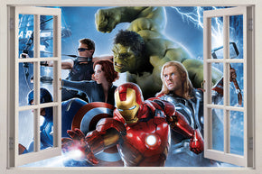 Super Heroes 3D Window Wall Sticker Decal J21