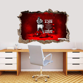 Muhammad Ali Inspirational 3D Smashed Wall Sticker Decal J221