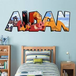 Lion King Personalized Custom Name Wall Sticker Decal J247