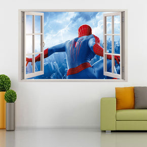 Spider-Man 3D Window View Wall Sticker Autocollant J268
