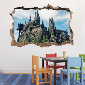 Harry Potter Hogwarts Castle 3D Smashed Broken Decal Wall Sticker J281