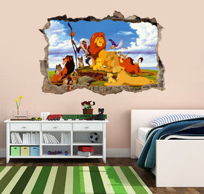 The Lion King 3D Smashed Wall Illusion Decal Wall Sticker J284