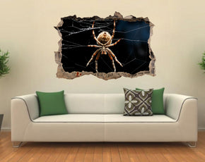 Spider 3D Smashed Broken Decal Wall Sticker J386