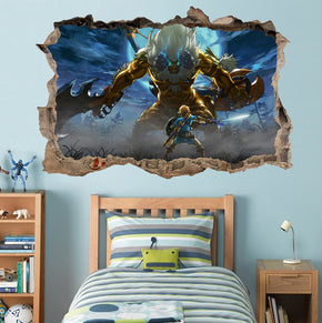 Link Legend Of Zelda 3D Smashed Broken Wall Sticker Decal J589