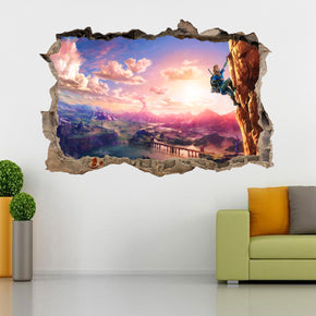 Link Legend Of Zelda 3D Smashed Broken Wall Sticker Decal J591