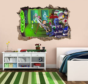 Rick And Morty 3D Smashed Broken Decal Wall Sticker J595