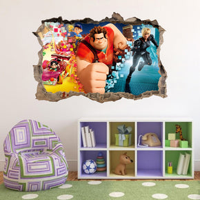 Wrick-It Ralph 3D Smashed Broken Decal Wall Sticker J742