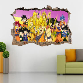 Dragon Ball Z 3D Smashed Broken Decal Wall Sticker J749