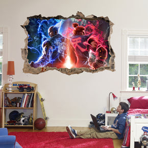 Tekken Classic Video Game 3D Smashed Broken Wall Sticker Decal J750